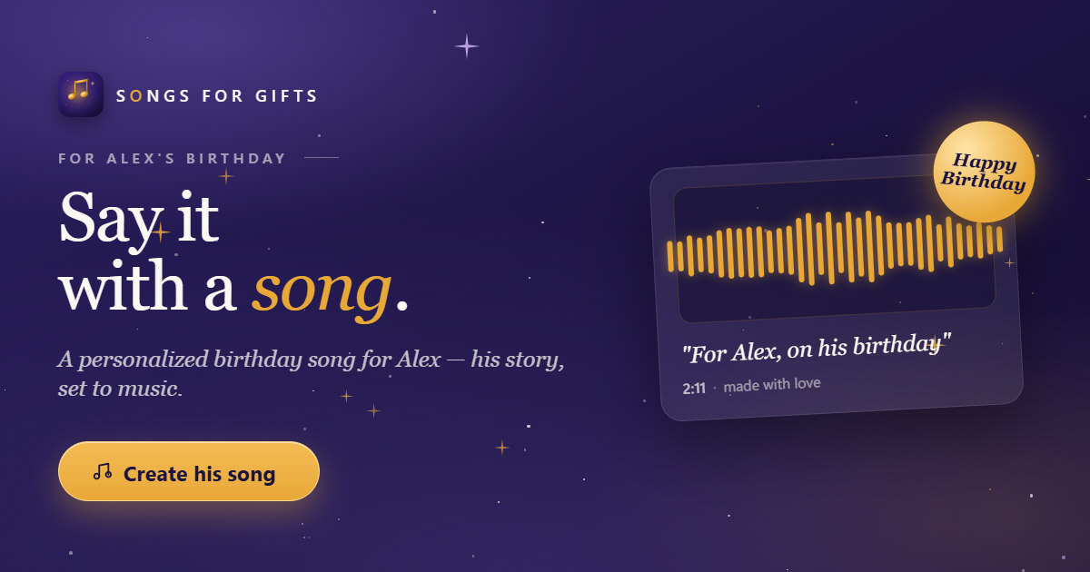 Songs for Gifts — personalized birthday song